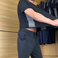 Heren casual sportieve korte mouwen lange broek tweedelige set