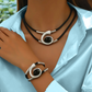 ✨ Vintage Boho Sieraad Set – Ketting & Armband Met Geometrisch Ontwerp & Zacht Leer (Veelkleurig)!