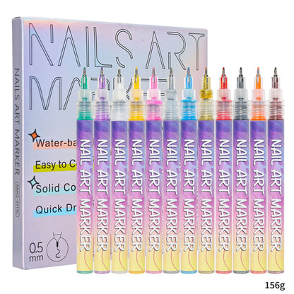 🔥Laatste dag promotie 50% KORTING🔥✨12 kleuren Nail Art Pens Set