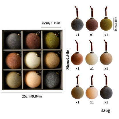 🔥 50% KORTING ! ✨ Fluweelen Kerstballen voor Boom - Aardse Kleuren, Inclusief Hanglint, Geschikt voor Kransen en Guirlandes 🎄✨