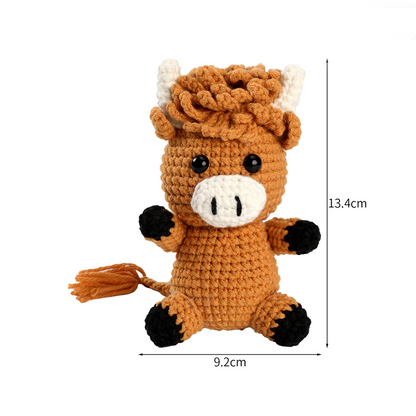 🔥 50% KORTING ! ✨ DIY Breipakket voor Beginners - Inclusief Video-instructies, Zachte Garen en Volledige Set Accessoires om Schattige Dieren te Maken 🧶🐮