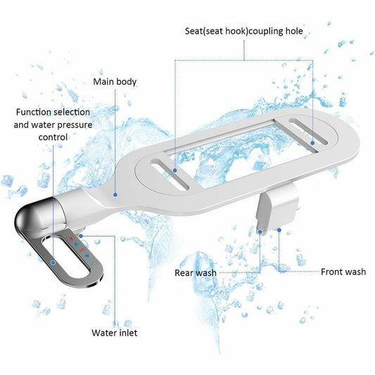 📢📢50% OFF !! ⏰Bathroom Non-Electric Dual Nozzle Bidet Toilet Washer, Hygienic Self-Washing, Front & Rear Cleaning, Easy to Install, No Batteries Needed 💧✨