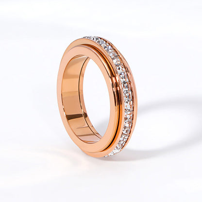 💍 57% RABATT JETZT! Drehbarer Ring in 18K Roségold – Titanstahl, Zirkonia-Steine & Anti-Stress Design für Stil und Entspannung ✨
