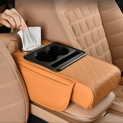 💎 LETZTER TAG – 60% RABATT! 💎 Multifunktionales Auto-Armlehnen-Kissen – Bequem, Weich & Mit Stauraum für Smartphone, Getränke & mehr 🚗🛋️