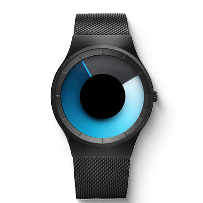 ⌚ BEFRISTET 50% RABATT! ✨ Herrenuhr Minimalistisch – Ohne Zeiger, 30m Wasserdicht, 43mm, Silber/Schwarz ⏱️