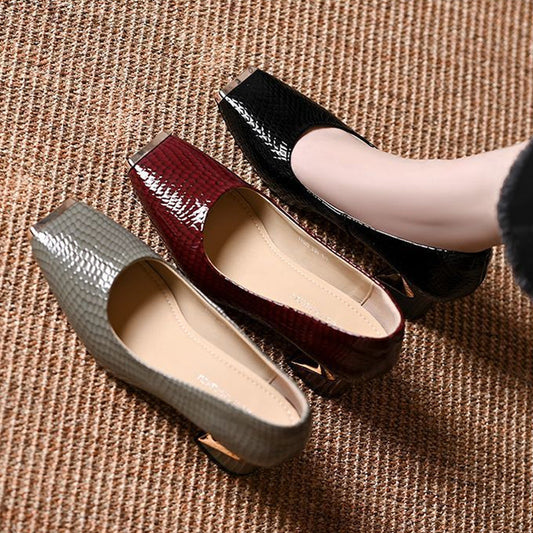 💎 -60% DAMEN PUMPS IM SCHLANGENLOOK! 💎 Quadratische Zehenpartie, Metallakzente & Komfort-Blockabsatz – Perfekt für Büro & Party