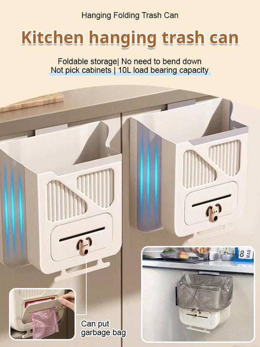 📢📢50% OFF !!⏰🍃Eco-friendly and practical👍Folding Hanging Kitchen Waste Trash Can