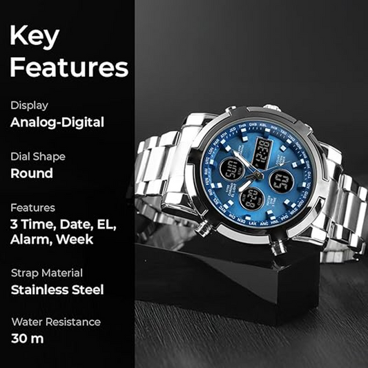 🎯 60% RABATT ! Robust-Militäruhr für Herren – 48mm Analog-Digital, 30m Wasserdicht & Edelstahlarmband! ⏱️