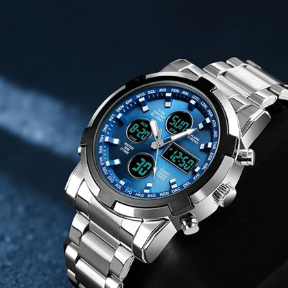 🎯 60% RABATT ! Robust-Militäruhr für Herren – 48mm Analog-Digital, 30m Wasserdicht & Edelstahlarmband! ⏱️