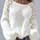 Damenpullover mit offenen Schultern und Spitze