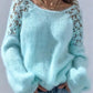 Damenpullover mit offenen Schultern und Spitze