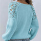 Damenpullover mit offenen Schultern und Spitze
