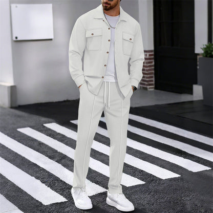 🔥 LIMITED-TIME 50% RABATT! ✨ Herren-Set aus Waffel-Button-Down-Jacke und Hose – Leicht, Atmungsaktiv, Freizeit 👔