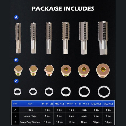 114-teiliges Ölwanne-Gewindereparatur-Set