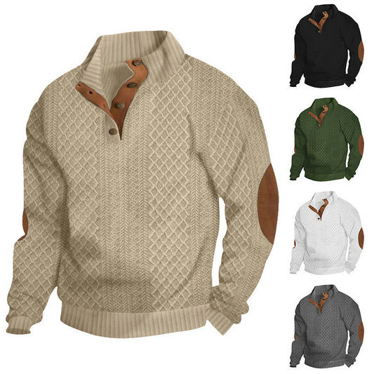 🧥 60% RABATT! 🧶 Herren-Pullover mit Ellbogenpatches – Weicher Stoff, Warm & Alltagstauglich 👔