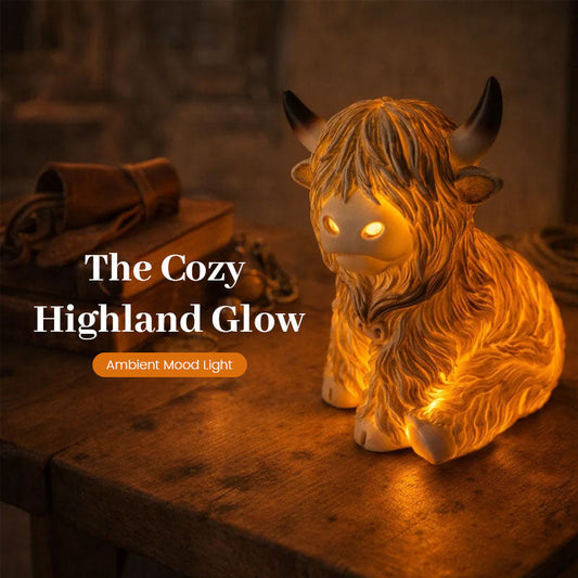 💎 50% RABATT! 💎 Hochlandrinder-Lampe – Handgefertigtes Nachtlicht mit Warmton & Rustikalem Highland-Charme (10 cm / 20 cm) 🐮🕯️