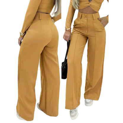 💎 57% DE RÉDUCTION – SEULEMENT 3 JOURS ! 💎 Pantalon Femme à Taille Haute & Jambes Évasées – Coupe Fluide, Silhouette Allongée & Tissu Anti-Froissement