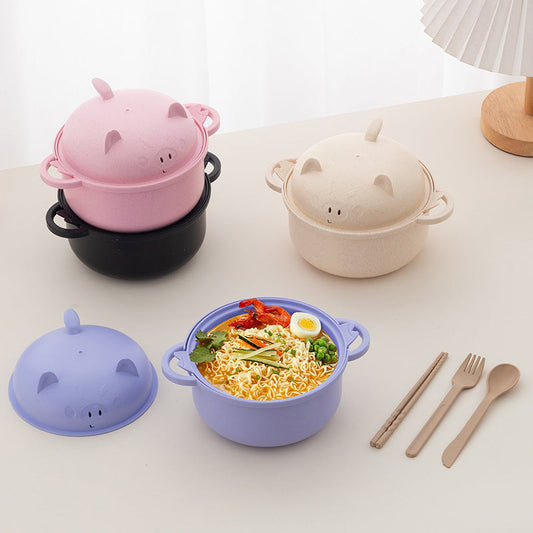 🍜 LIMITIERTES ANGEBOT: 50% RABATT! 🥢 Instant-Nudel-Schüssel-Set 1300ml – Mit Abtropfeinsatz, Besteck, Mikrowellengeeignet & 2 Griffen ✨