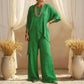 💎 60% RABATT! 💎 Zweiteiliges Damen-Outfit – Lockere Passform, Asymmetrisches Top & Weitbeinige Hose (8 Farben | S–3XL) 👗🌿