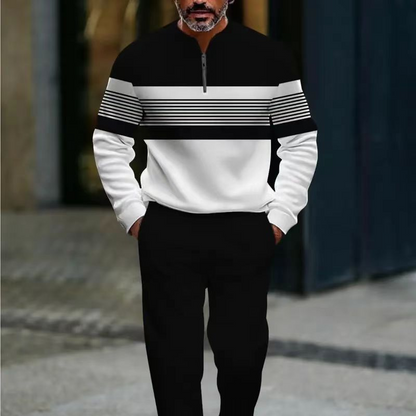 💎 50% RABATT! 💎 Herren-Trainingsanzug mit Grafikprint – Quarter-Zip, Relaxed Fit & Atmungsaktives Polyester für Komfort und Style 🎯👕