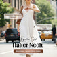 👗 50% RABATT JETZT! Bohemian Chic Maxikleid – Halterneck, Rückenfrei, Fließender Stufenrock für Sommer & Urlaub ✨🌞