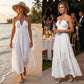 👗 50% RABATT JETZT! Bohemian Chic Maxikleid – Halterneck, Rückenfrei, Fließender Stufenrock für Sommer & Urlaub ✨🌞