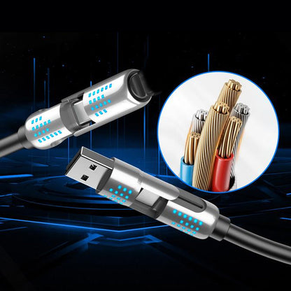 ⚡ 50% RABATT! 4-in-1 Schnellladekabel mit Atemlicht – 240W, Kompatibel mit iPhone & Android, USB-C/Lightning, Robustes Silikon 🔌✨
