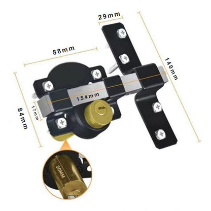 💎 50% RABATT! 💎 Doppelseitiges Hoftor-Schloss 50/70 mm – Robustes Eisenschloss mit Langriegel & 5 Schlüsseln für Innen & Außen 🔒🚪