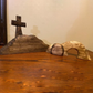 💎 60% RABATT! 💎 Osterszene „Leeres Grab“ – 4-teiliges Massivholz-Set mit Kreuz, Stein & Berg zur Auferstehungsdekoration ✝️🕊️