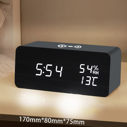 💎 50% RABATT! 💎 LED-Digitalwecker mit Kabelloser Ladestation – Zeigt Temperatur & Luftfeuchtigkeit, Schallaktiviert & Modernes Design 🔥⏰