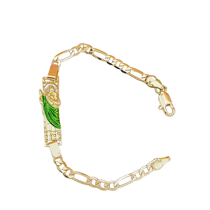 💎 60% RABATT! 💎 Armband Vintage St. Jude – Chaîne Figaro Bicolore, Symbole de Foi & Finition