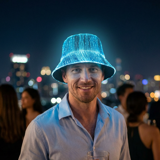 💎 60% RABATT! 💎 Leuchtender Bucket Hat aus Glasfaser – Auffälliges Design, Ideal für Partys & Outdoor-Aktivitäten 🌟🎉