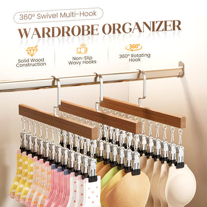 📢📢50% OFF !! ⏰🏵️360° Swivel Multi-Hook Wardrobe Organizer-10 Clips