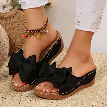 💎 -60% NUR HEUTE! 💎 Damen Keil-Sandalen mit Schleife: Stilvoll, Bequem & Rutschfest für den Sommer