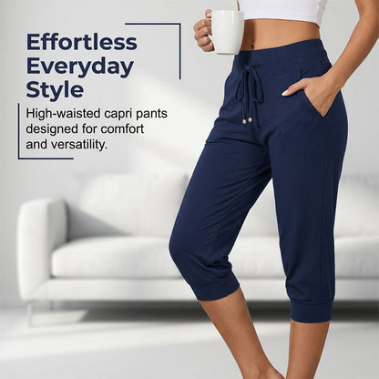 💎 -50% DAMEN 3/4 JOGGINGHOSE! 💎 Hoher Bund, Taschen & Weicher Strickstoff für Sport & Lounge