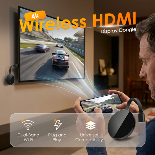 💎 58% RABATT! 💎 4K-Wireless-HDMI-Display-Dongle – Dualband-WLAN, Plug & Play & Universelle Bildschirmspiegelung für iOS/Android/Mac/PC 📺✨