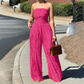🔥 -50% FLASH SALE! 🔥 Trägerloser Jumpsuit mit Knitter-Optik: Elegant, Bequem & Figurumspielend