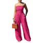 🔥 -50% FLASH SALE! 🔥 Trägerloser Jumpsuit mit Knitter-Optik: Elegant, Bequem & Figurumspielend