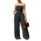 🔥 -50% FLASH SALE! 🔥 Trägerloser Jumpsuit mit Knitter-Optik: Elegant, Bequem & Figurumspielend