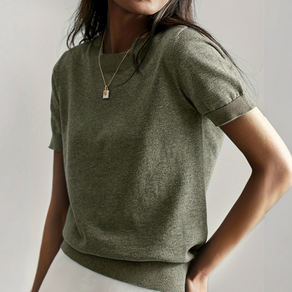 💎 -50% AUF STRICKTOPS! 💎 Damen Kurzarm: Leichtes Material & Bequemer Rundhals für jeden Look 👚🧶