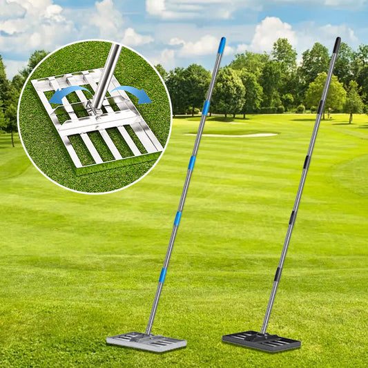 💎 50% RABATT! 💎 Profi-Rasenrakel aus Edelstahl – 180° Flexibilität, Rutschfester Griff & Schnelles Nivellieren für Garten & Golfplatz