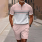 💎 -64% AUF HERREN-SET: HEMD & SHORTS! 💎 3D-Design, Air-Layer Stoff & Viertelreißverschluss für Sommer