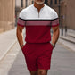 💎 -64% AUF HERREN-SET: HEMD & SHORTS! 💎 3D-Design, Air-Layer Stoff & Viertelreißverschluss für Sommer