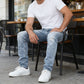 Herren Stretch-Jeans – modische figurbetonte Slim-Fit Jeans 2026 mit Vintage-Waschung