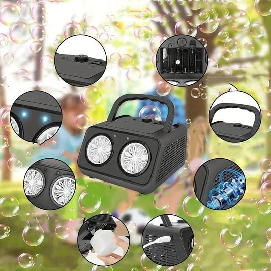 💎 -50% HANDGEFÜHRTE SEIFENBLASEN-MASCHINE! 💎 26 Löcher, 2000+ Blasen/Min & Magische Lichter für Partys