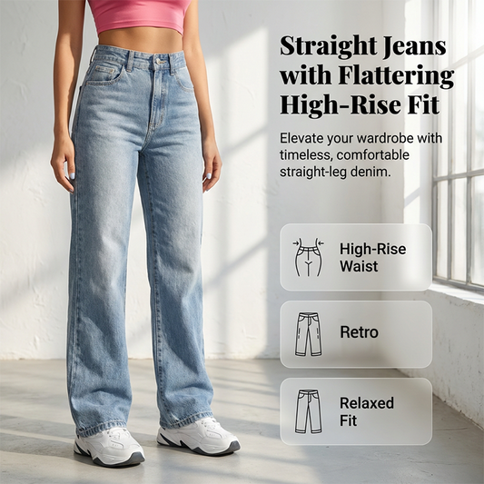 💎 -50% DAMEN HIGH-WAIST JEANS! 💎 Gerades Bein, Figurformend & Premium Retro-Denim (XS-XL)