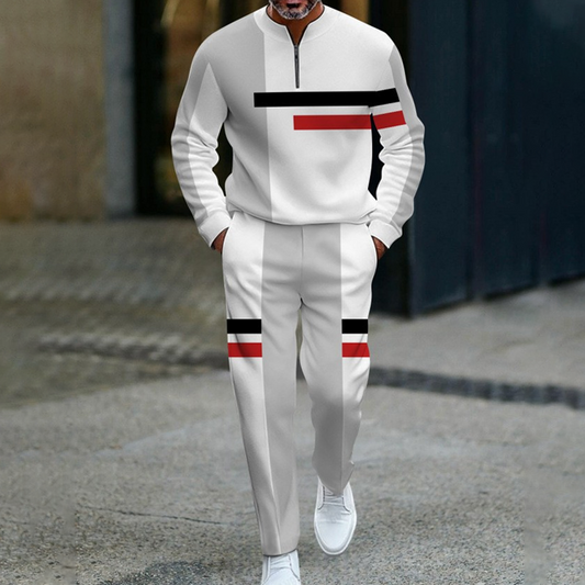 💎 -50% AUF COLORBLOCK-SETS! 💎 Moderner Halbreißverschluss, Dynamisches Design & Bequemer Polyester für Herren 👕🏃‍♂️