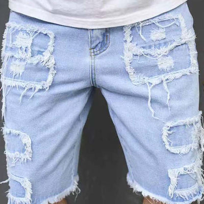 💎 -50% auf Herren-Distressed-Denim-Shorts！💎 Coole Fransen, Atmungsaktive Baumwolle & Gerade Passform für den Sommer✨