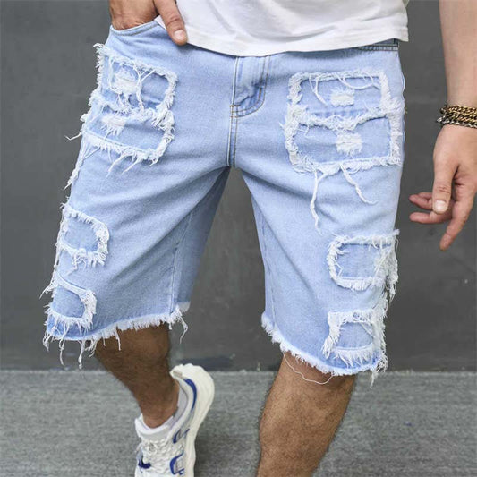 💎 -50% auf Herren-Distressed-Denim-Shorts！💎 Coole Fransen, Atmungsaktive Baumwolle & Gerade Passform für den Sommer✨