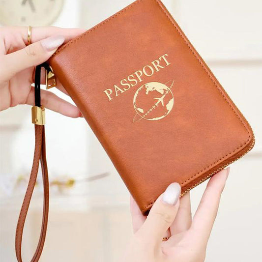 💎 -50% AUF RFID GELDBÖRSE! 💎 Sichere Reise-Passhülle: PU-Leder, Reißverschluss & Handgurt 👛🔐